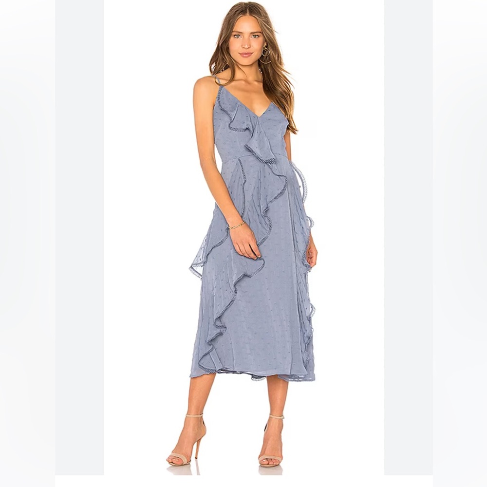 Keepsake Hideaway Midi Dress Steel Blue Size Small